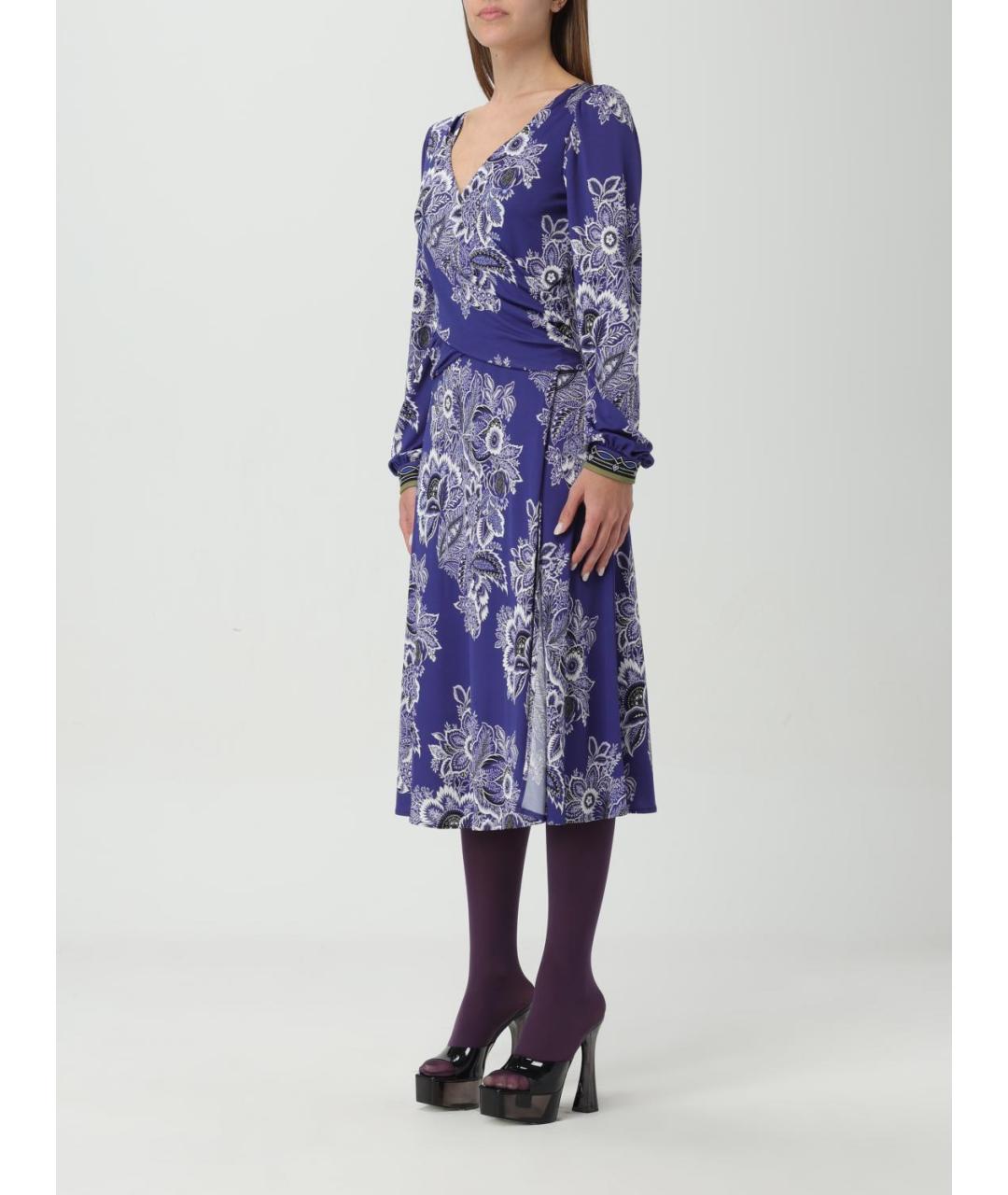 ETRO Синее вискозное повседневное платье, фото 4