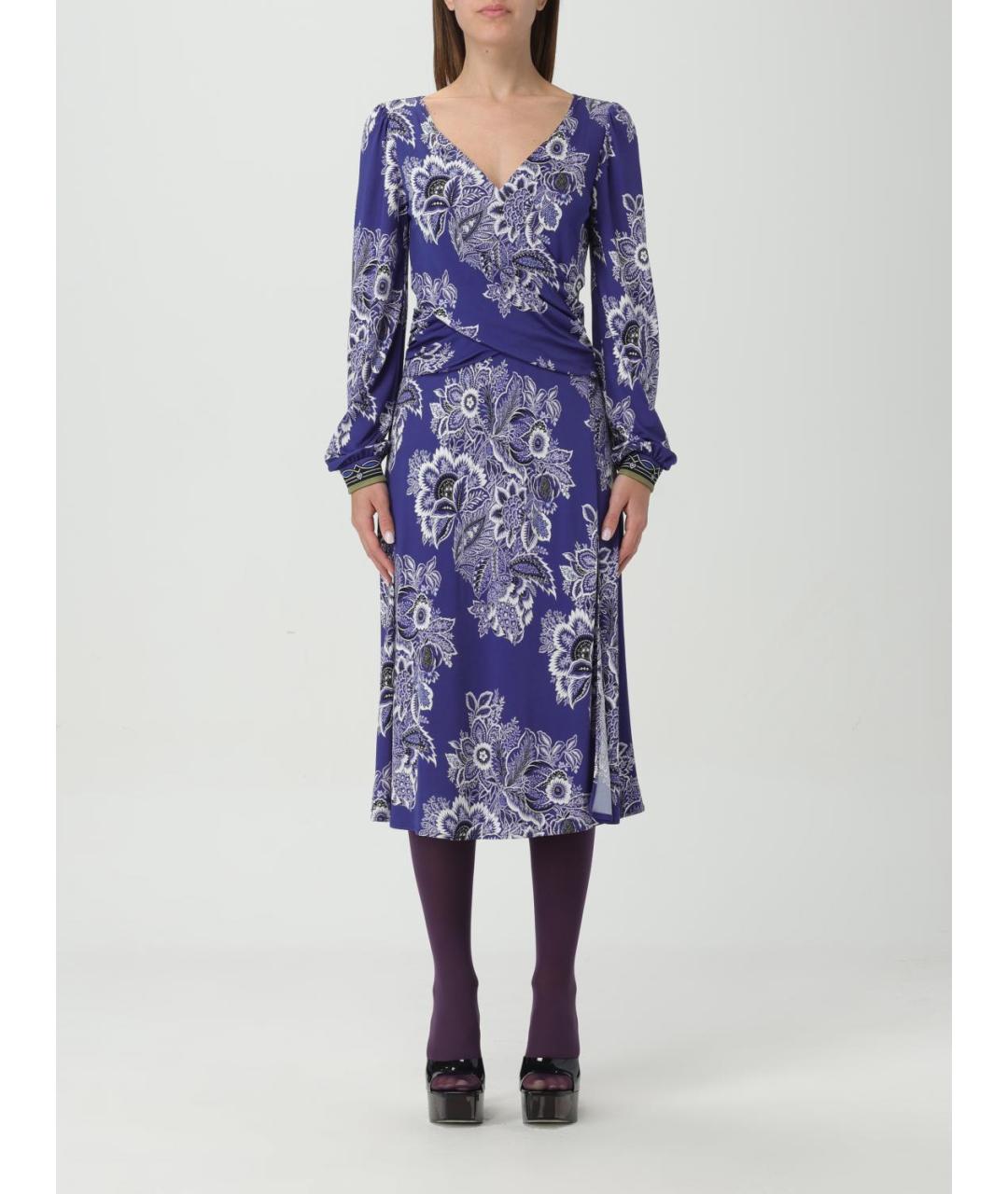 ETRO Синее вискозное повседневное платье, фото 2