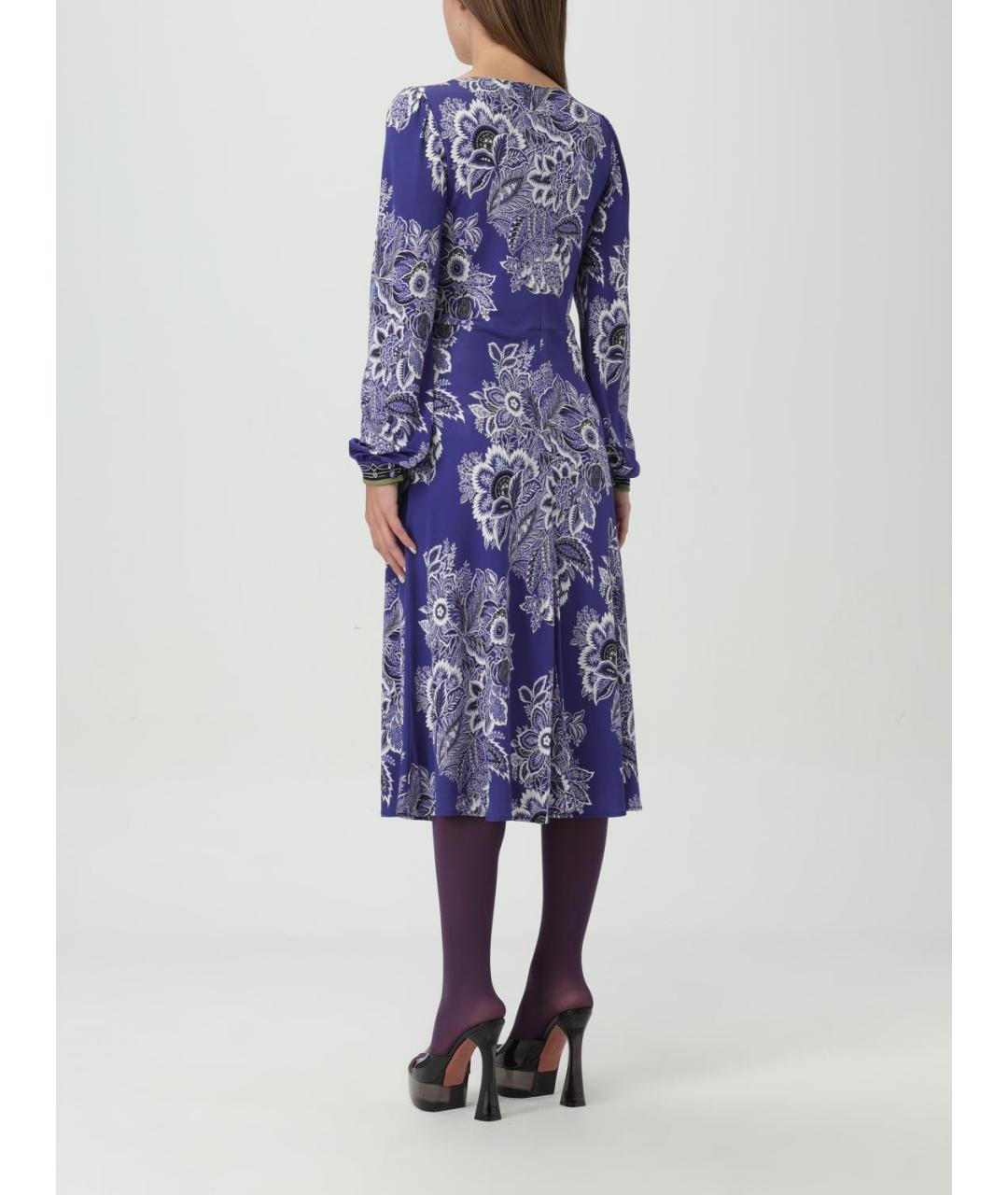 ETRO Синее вискозное повседневное платье, фото 3