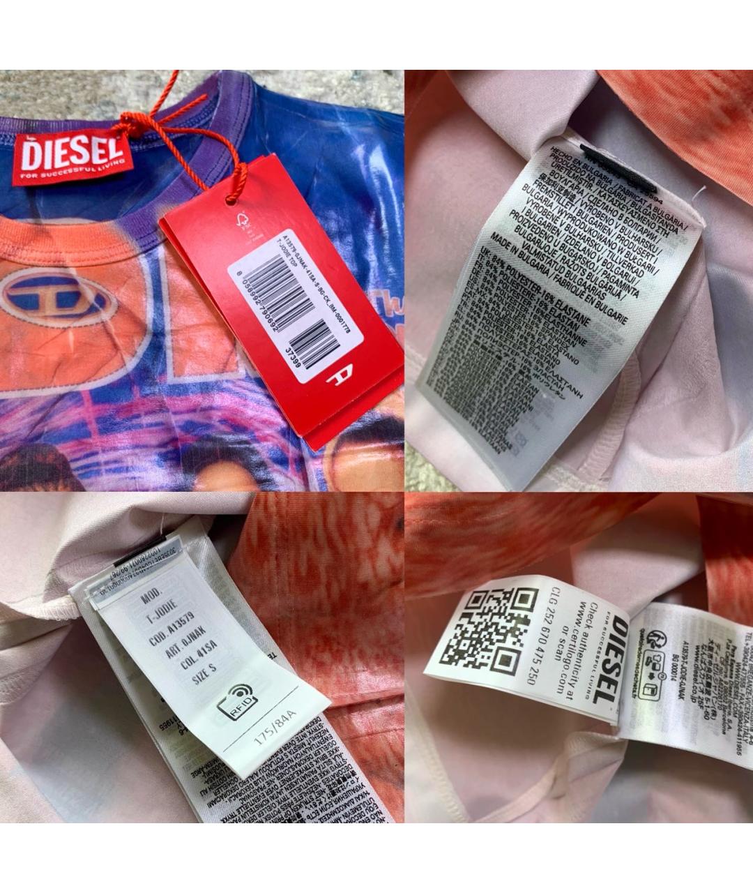 DIESEL Мульти полиэстеровая футболка, фото 8