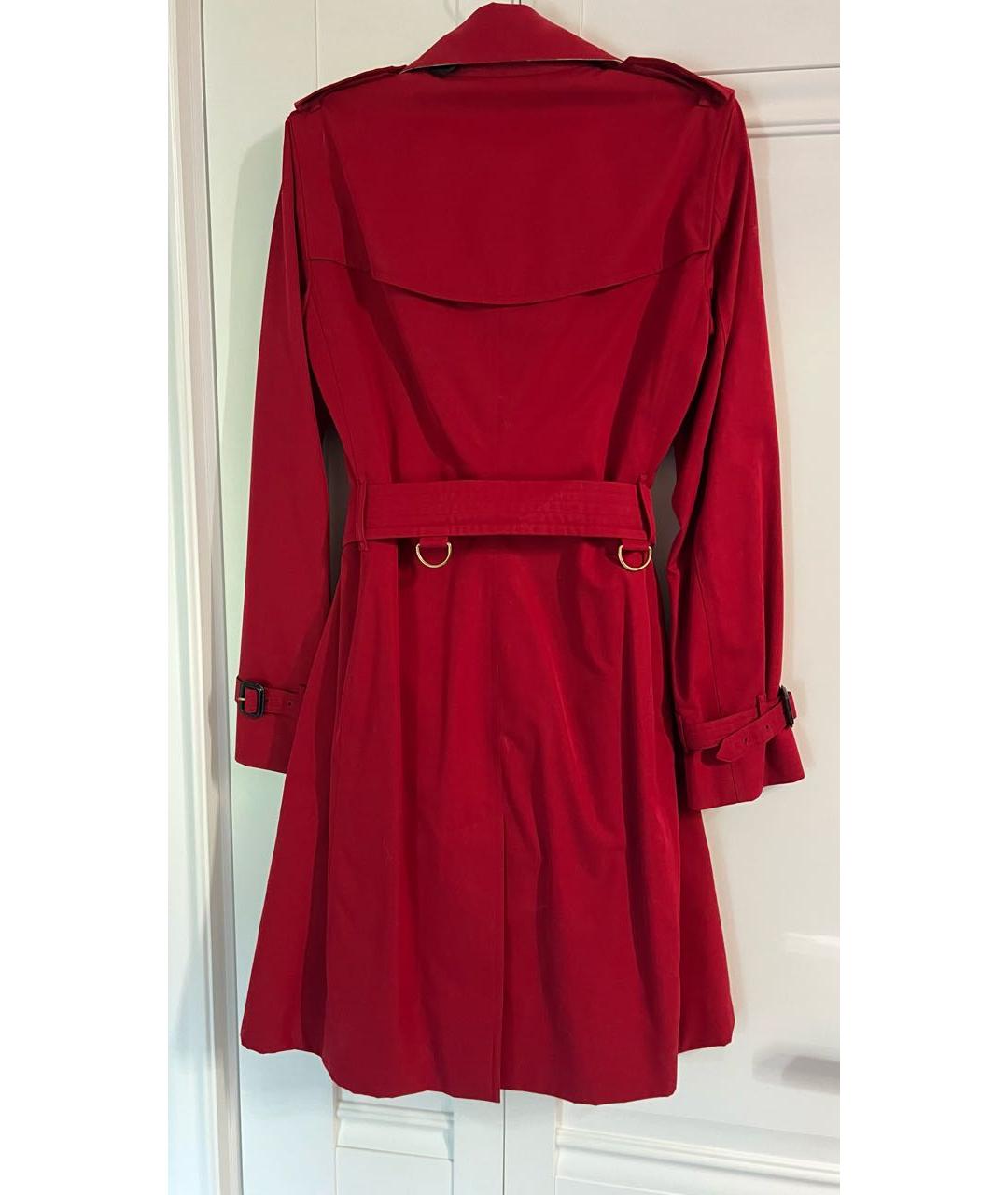 BURBERRY Красный хлопковый тренч/плащ, фото 2