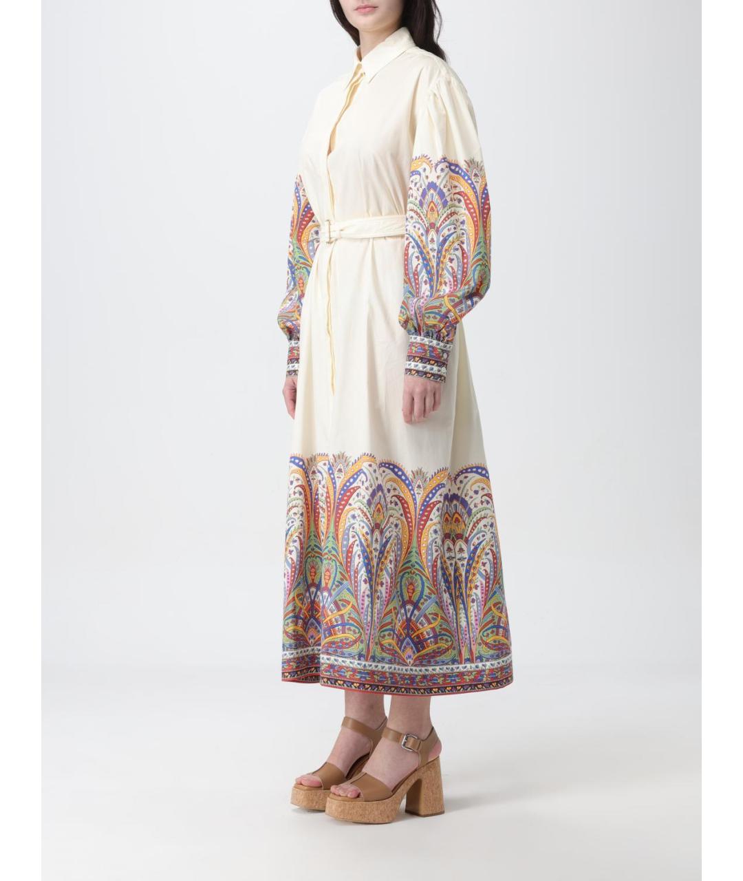 ETRO Белое хлопковое повседневное платье, фото 4