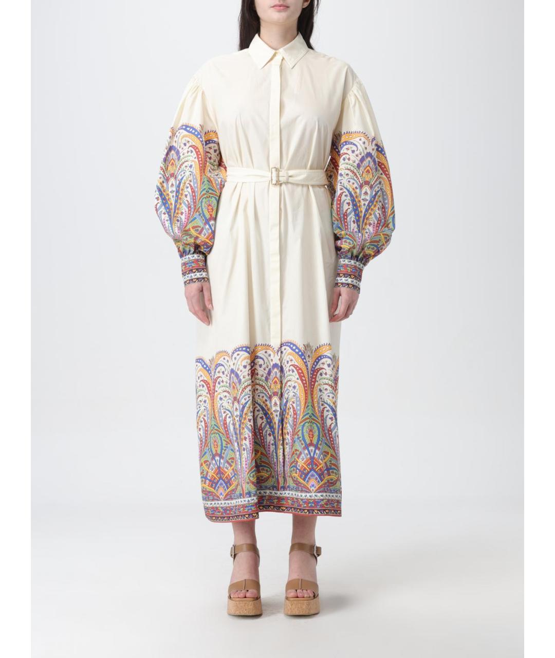 ETRO Белое хлопковое повседневное платье, фото 2