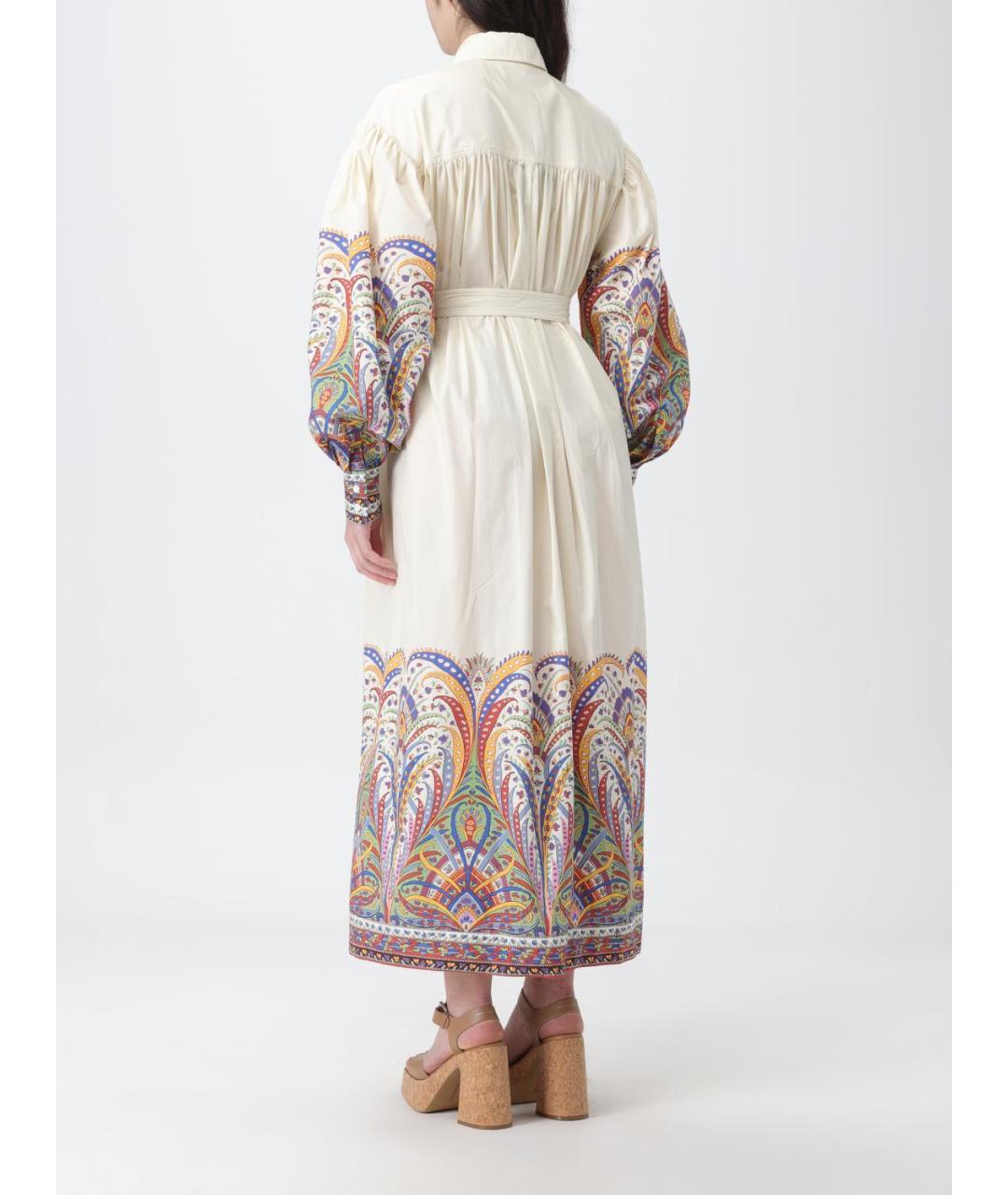 ETRO Белое хлопковое повседневное платье, фото 3