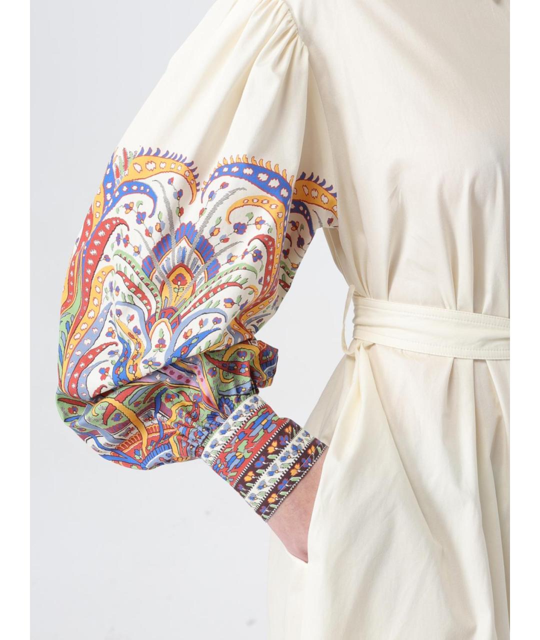 ETRO Белое хлопковое повседневное платье, фото 5