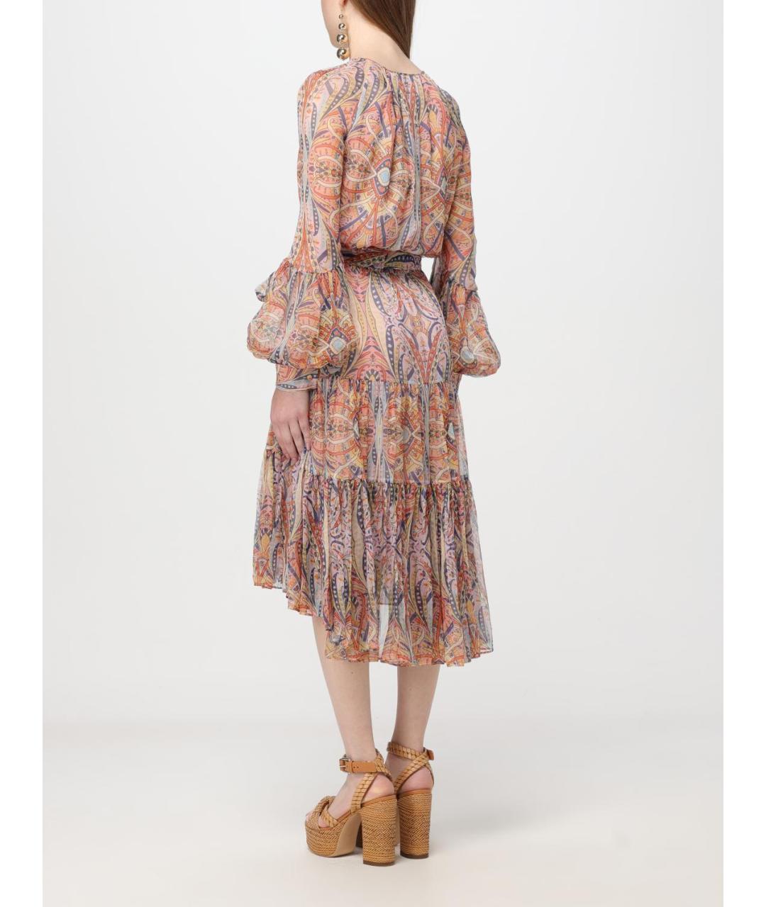 ETRO Мульти шелковое повседневное платье, фото 4