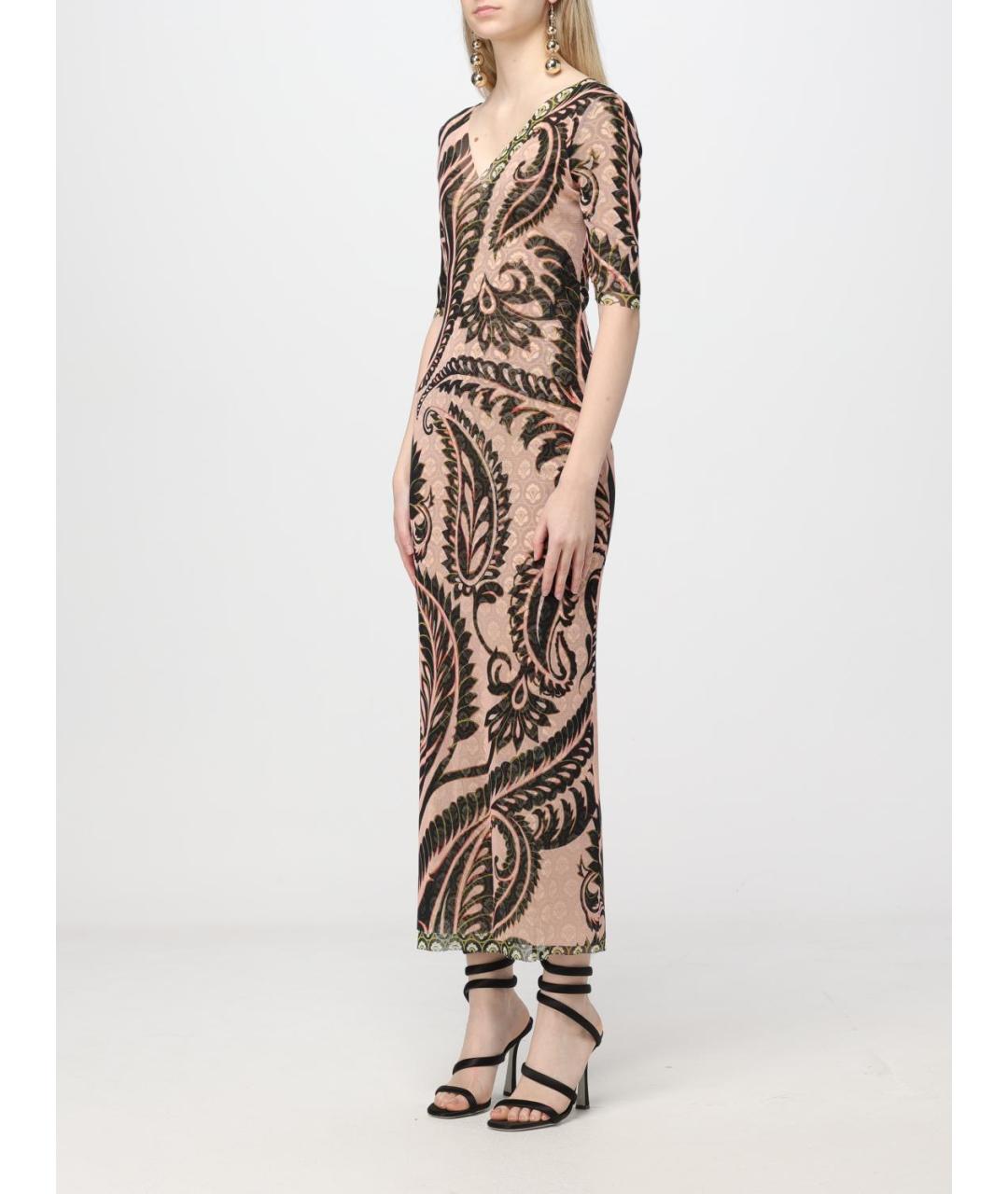 ETRO Бежевое синтетическое повседневное платье, фото 4