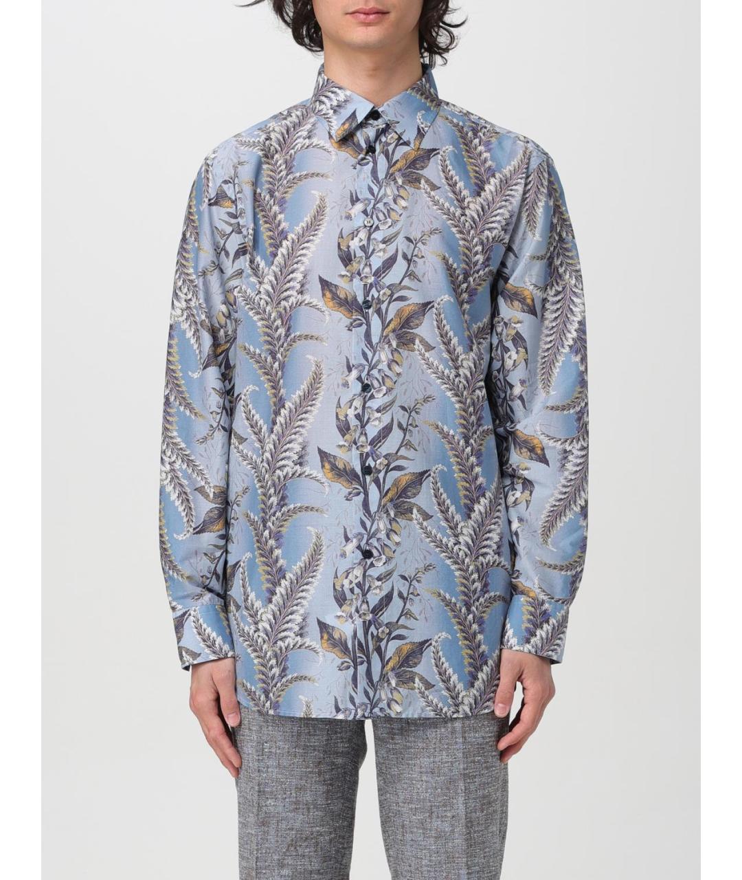 ETRO Синяя хлопковая кэжуал рубашка, фото 2