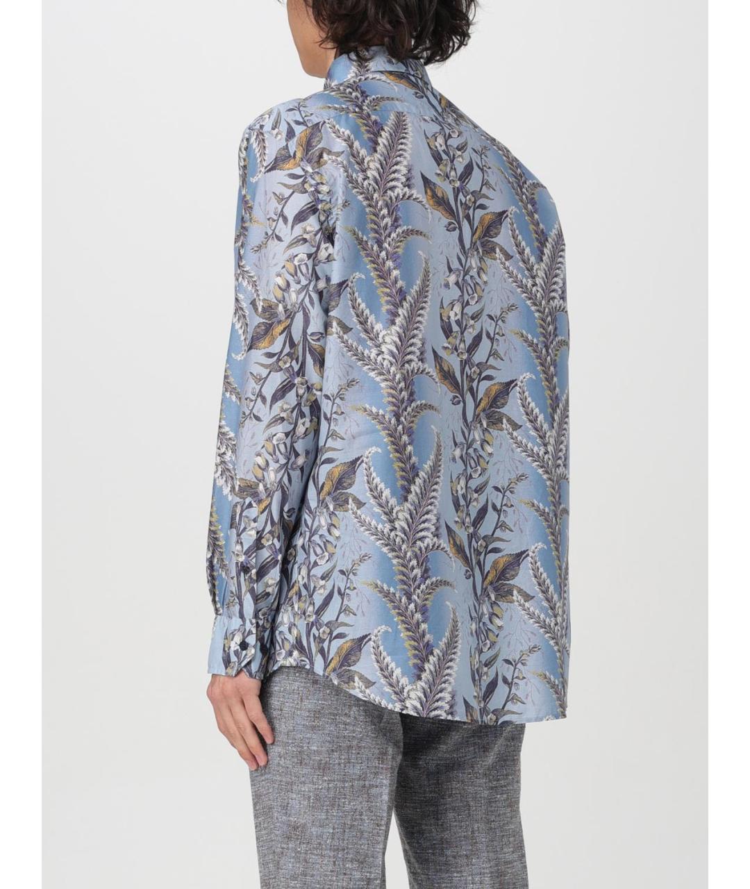 ETRO Синяя хлопковая кэжуал рубашка, фото 4