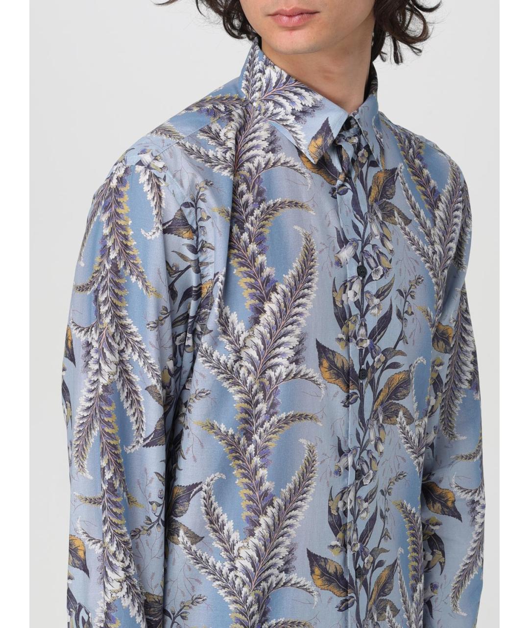 ETRO Синяя хлопковая кэжуал рубашка, фото 6
