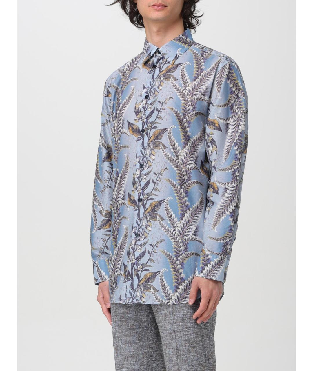 ETRO Синяя хлопковая кэжуал рубашка, фото 5