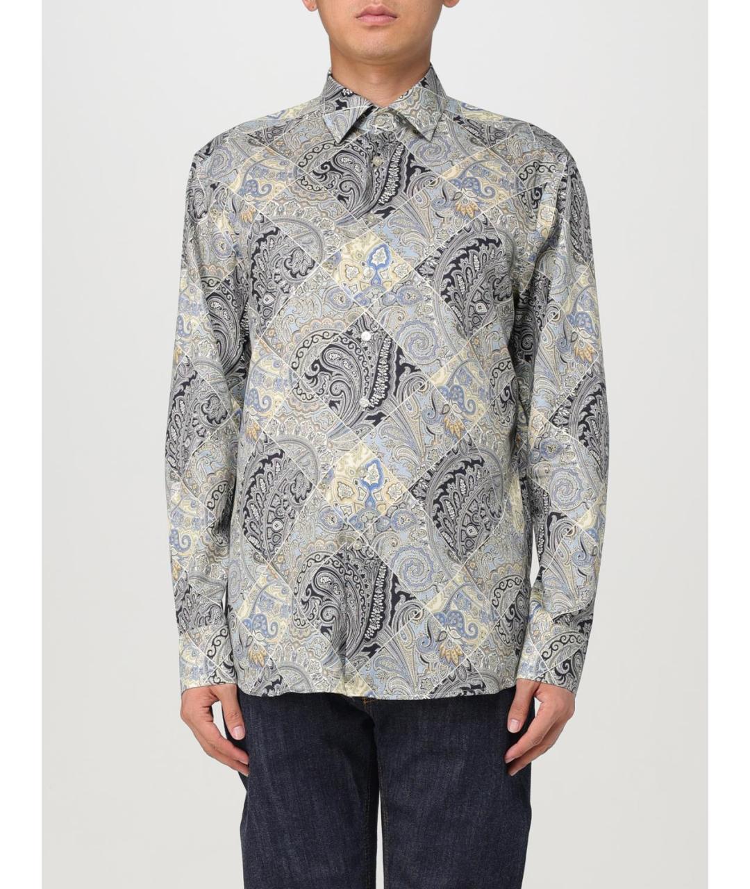 ETRO Серая хлопковая кэжуал рубашка, фото 2