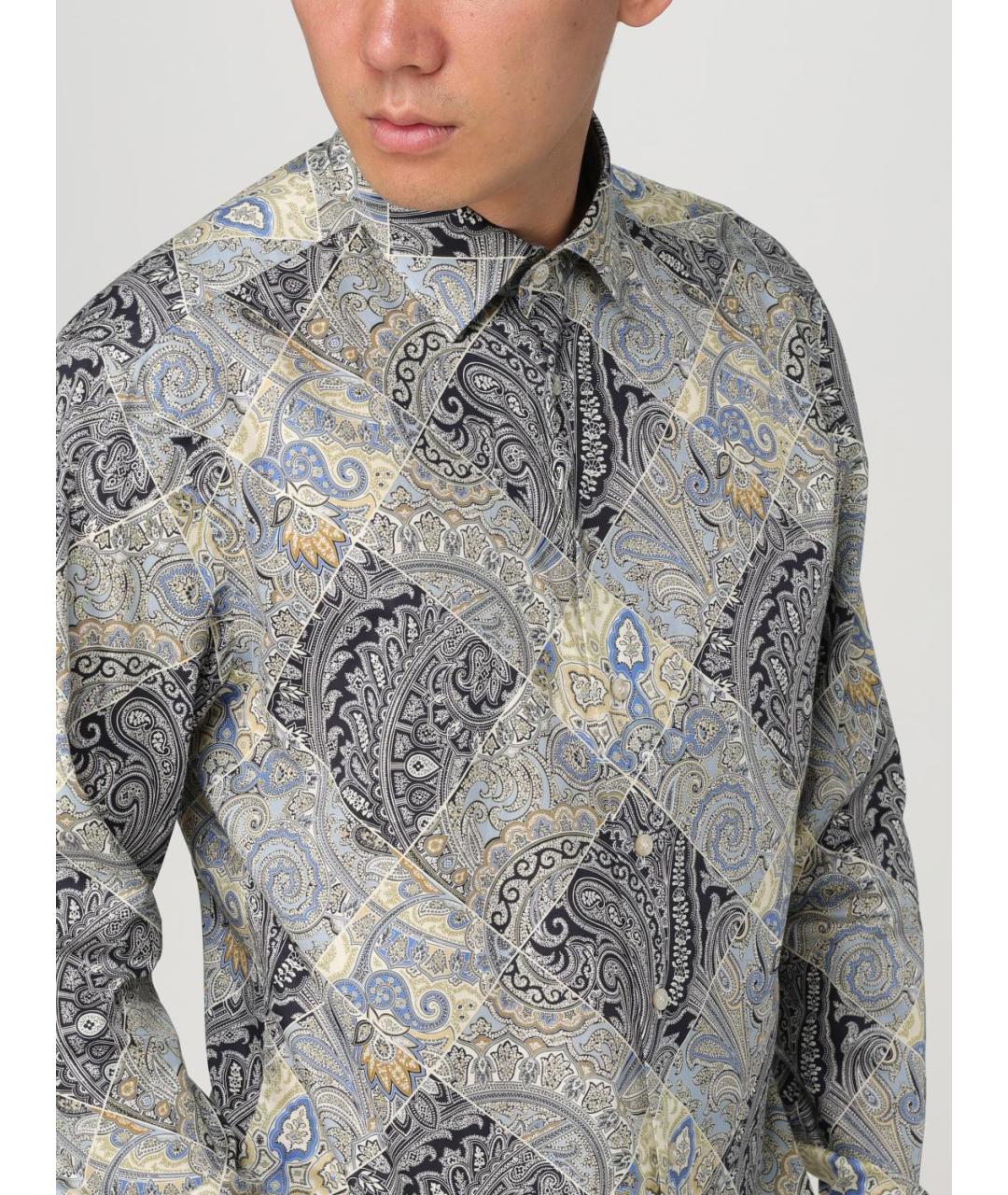 ETRO Серая хлопковая кэжуал рубашка, фото 6