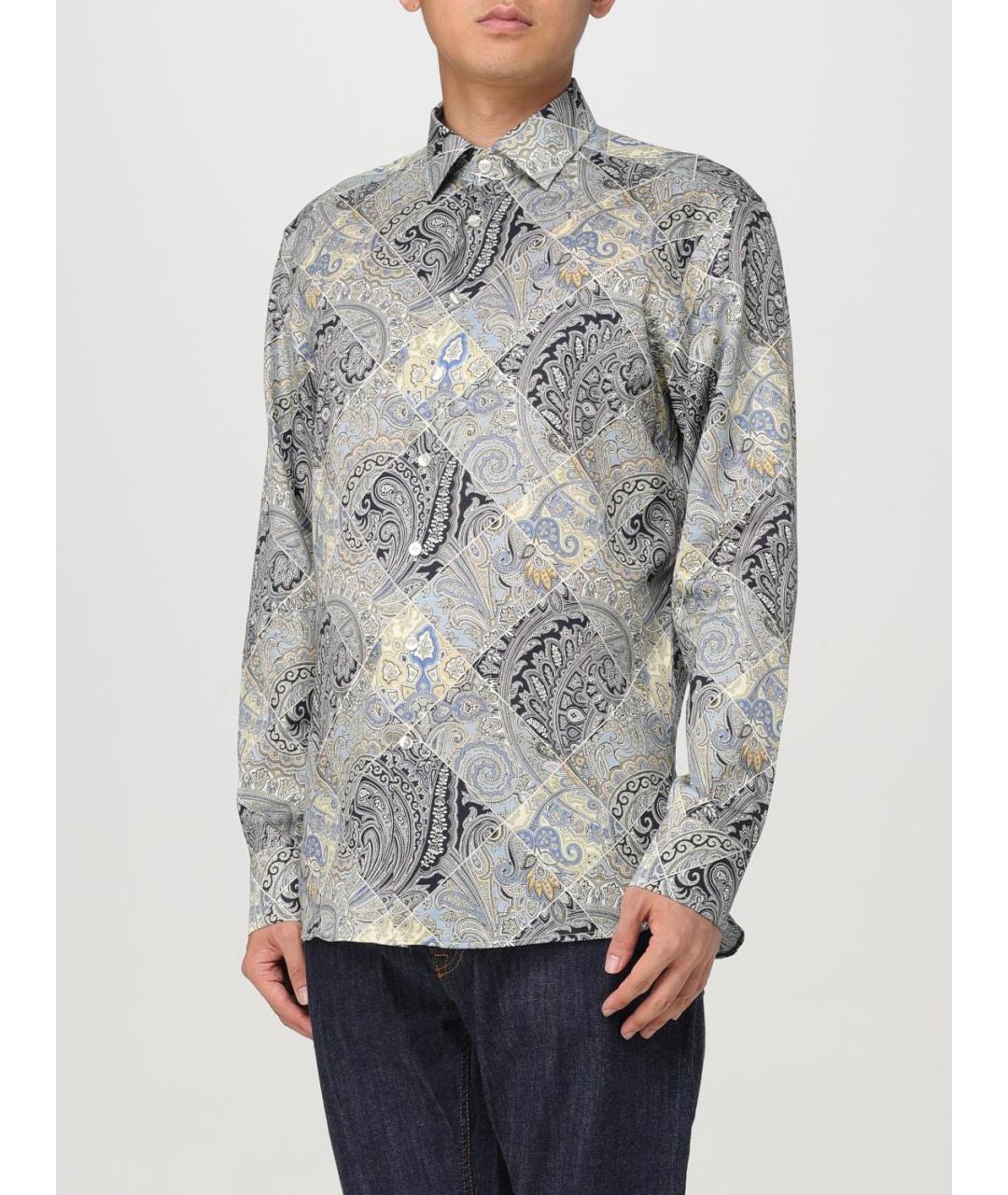 ETRO Серая хлопковая кэжуал рубашка, фото 5