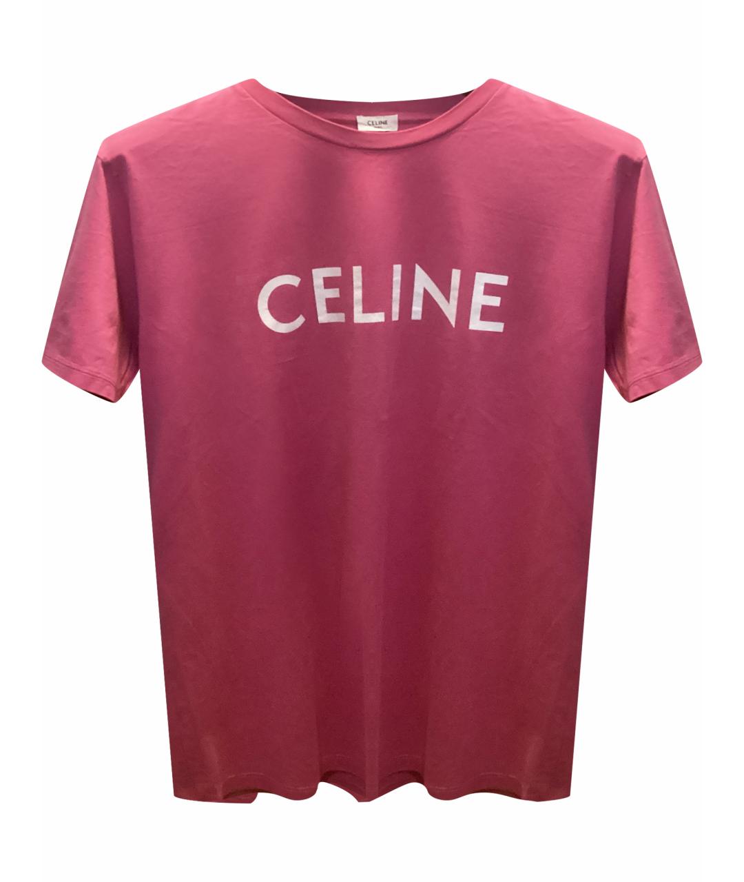CELINE Розовая хлопковая футболка, фото 1