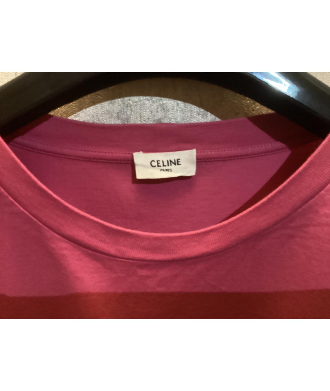 CELINE Розовая хлопковая футболка, фото 3