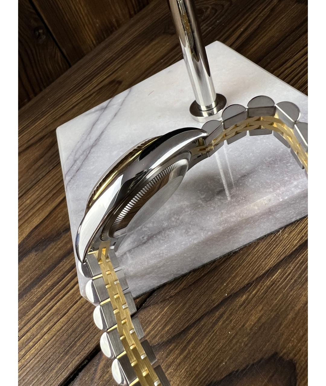 ROLEX Черные часы из желтого золота, фото 4