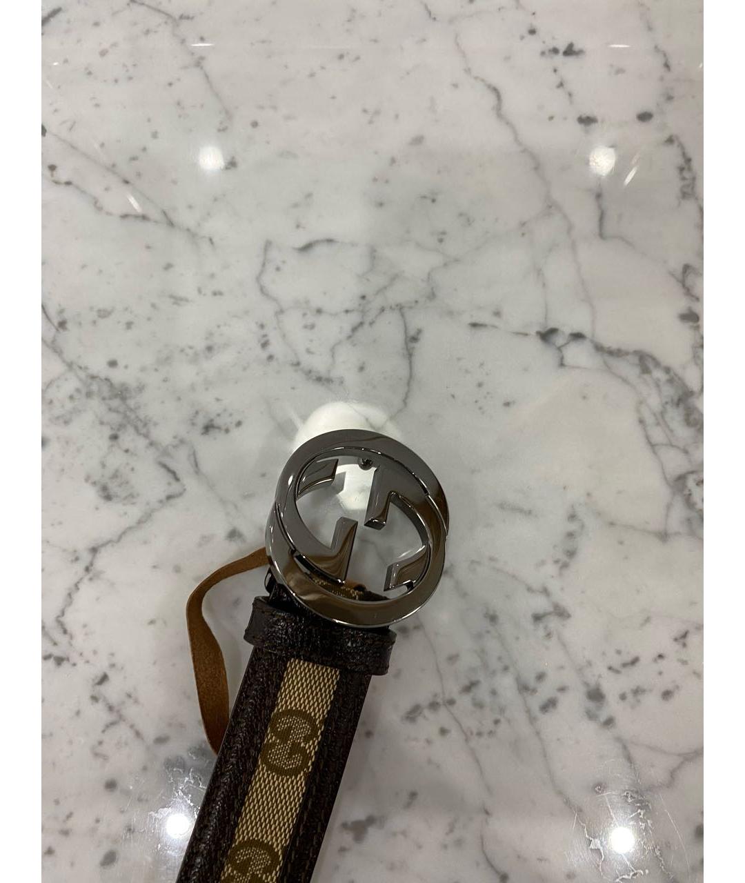 GUCCI Бежевый кожаный ремень, фото 4