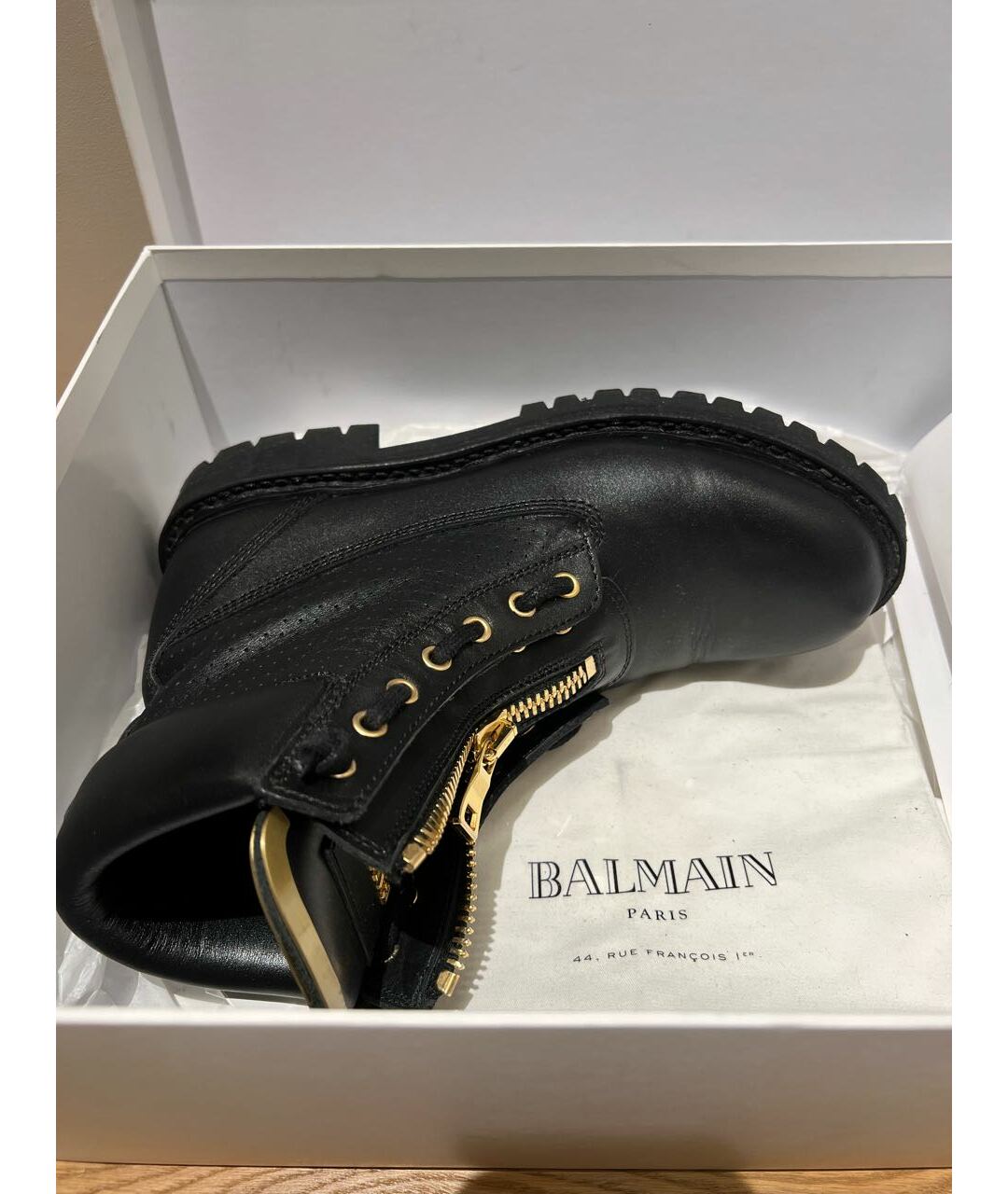 BALMAIN Черные кожаные ботинки, фото 5