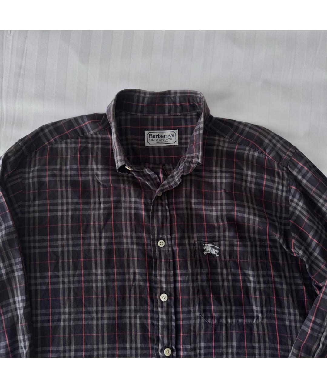 BURBERRY Синяя хлопковая кэжуал рубашка, фото 4