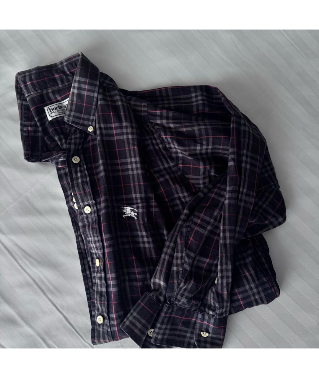 BURBERRY Синяя хлопковая кэжуал рубашка, фото 3
