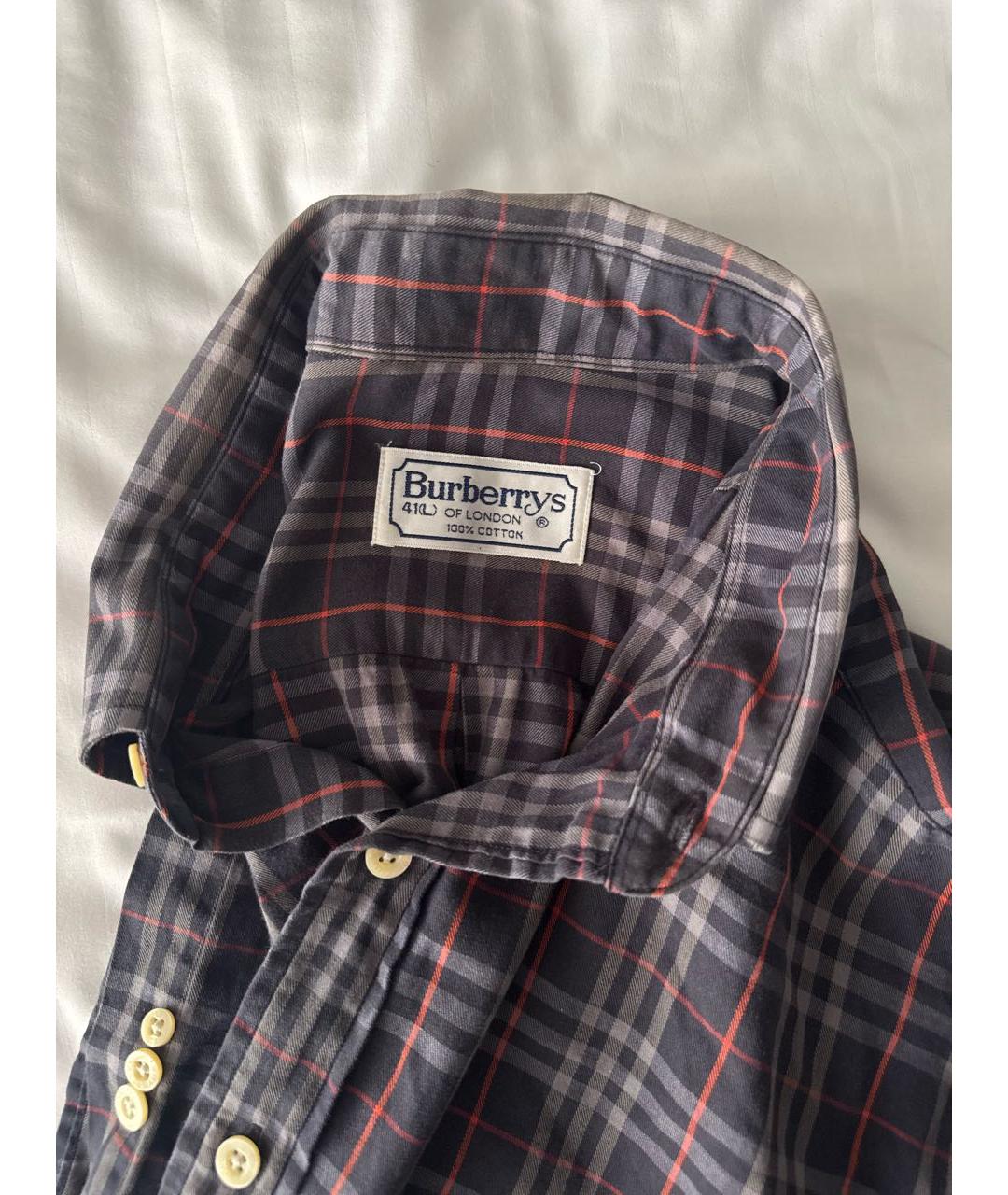 BURBERRY Синяя хлопковая кэжуал рубашка, фото 5