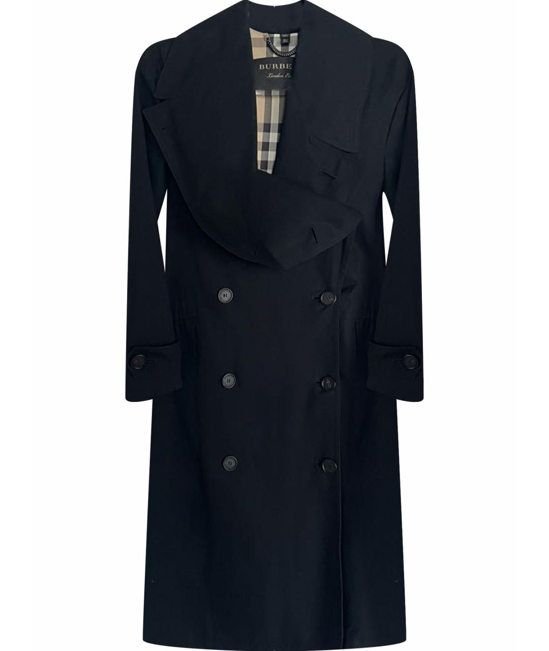 BURBERRY Черный хлопковый тренч/плащ, фото 1