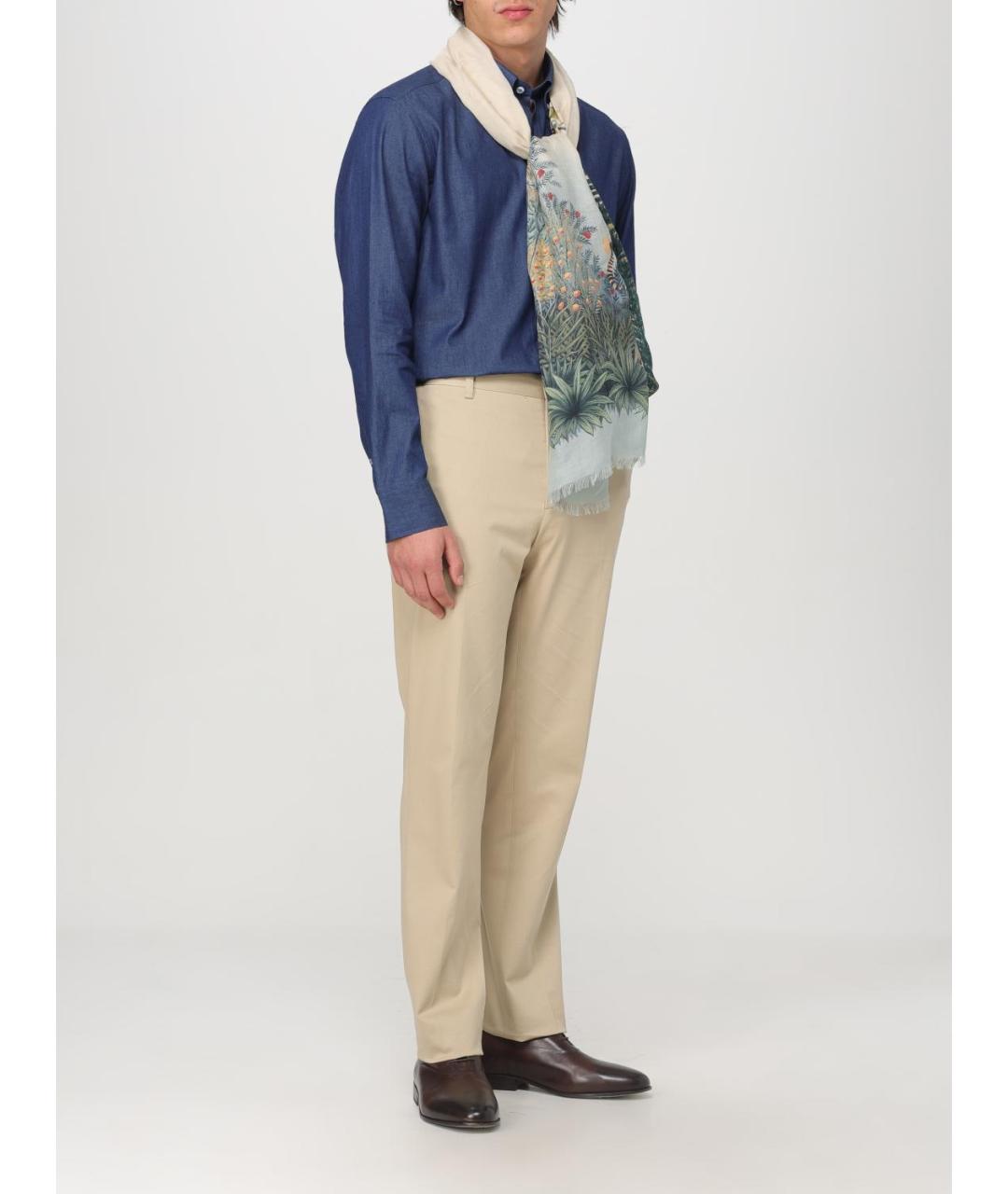 ETRO Синяя хлопковая кэжуал рубашка, фото 3