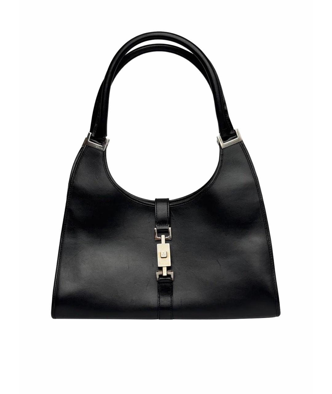 GUCCI Черная кожаная сумка с короткими ручками, фото 1