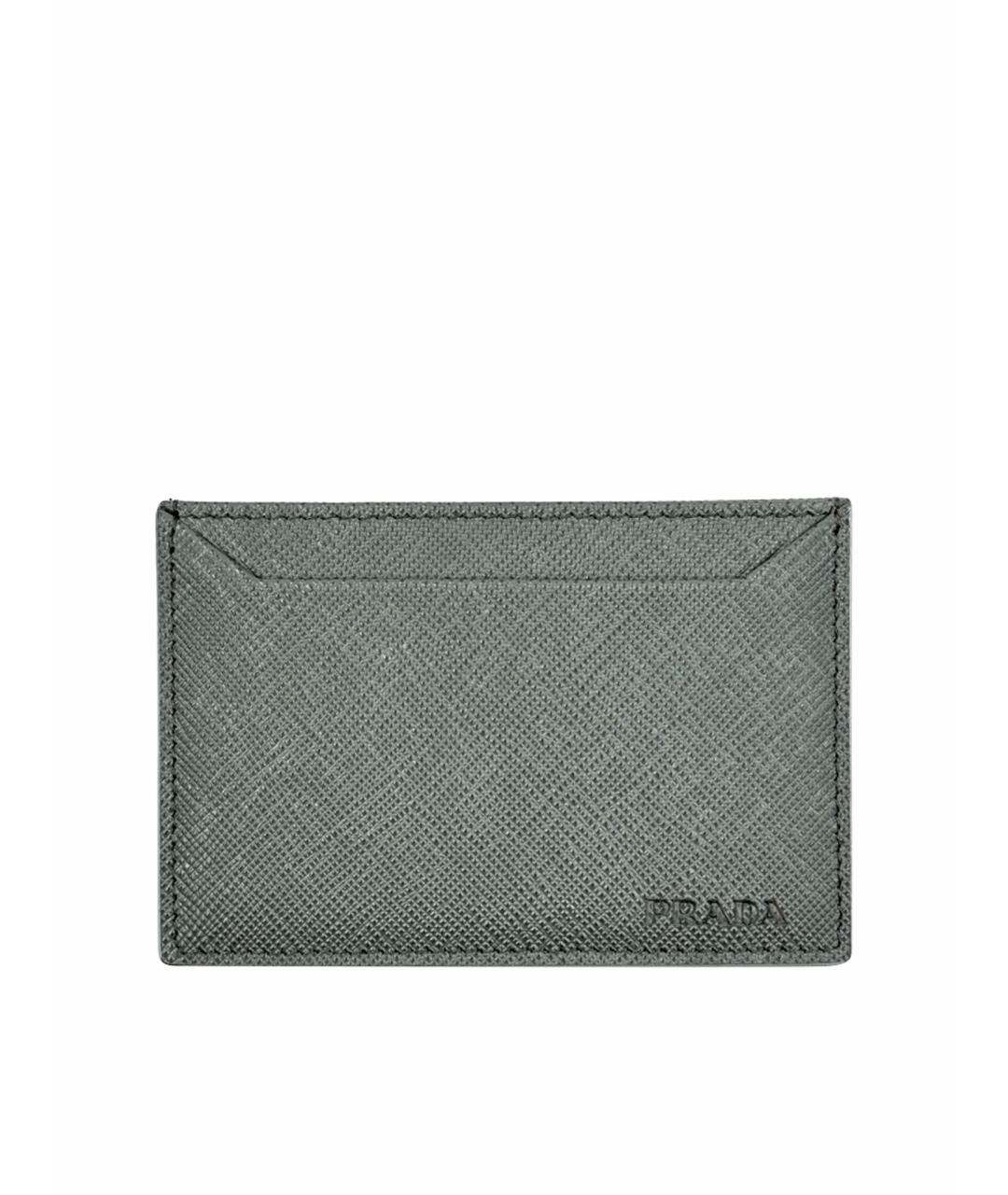 PRADA Серый кожаный кардхолдер, фото 1