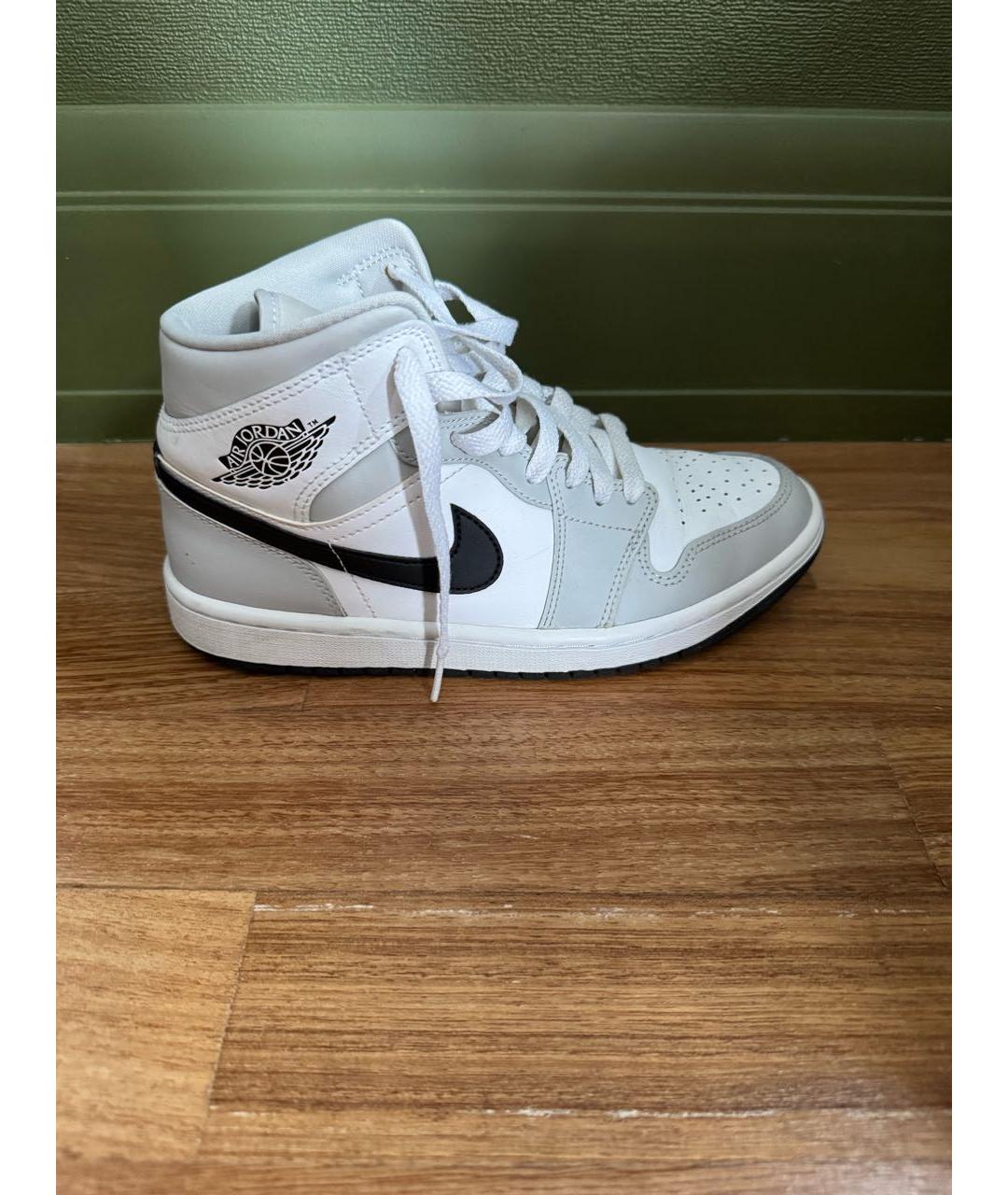 NIKE Серые кожаные кроссовки, фото 7