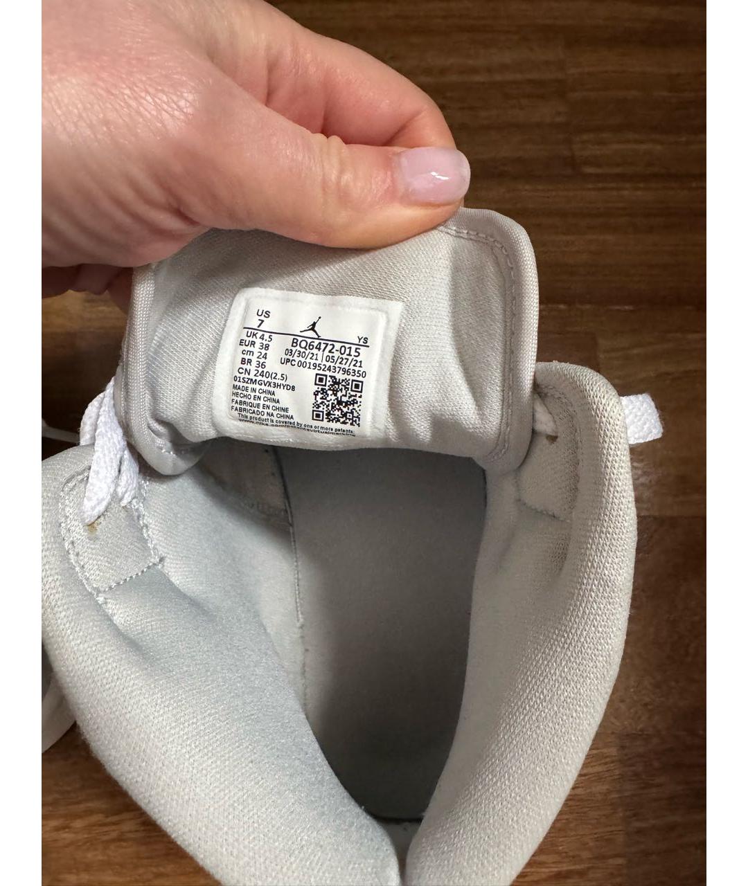 NIKE Серые кожаные кроссовки, фото 6