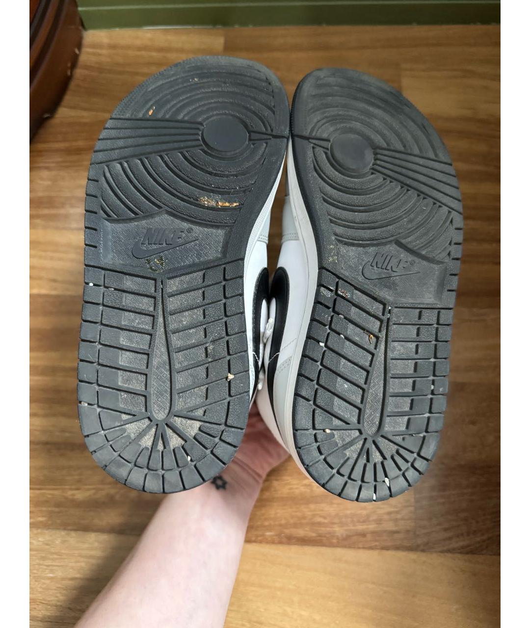 NIKE Серые кожаные кроссовки, фото 5