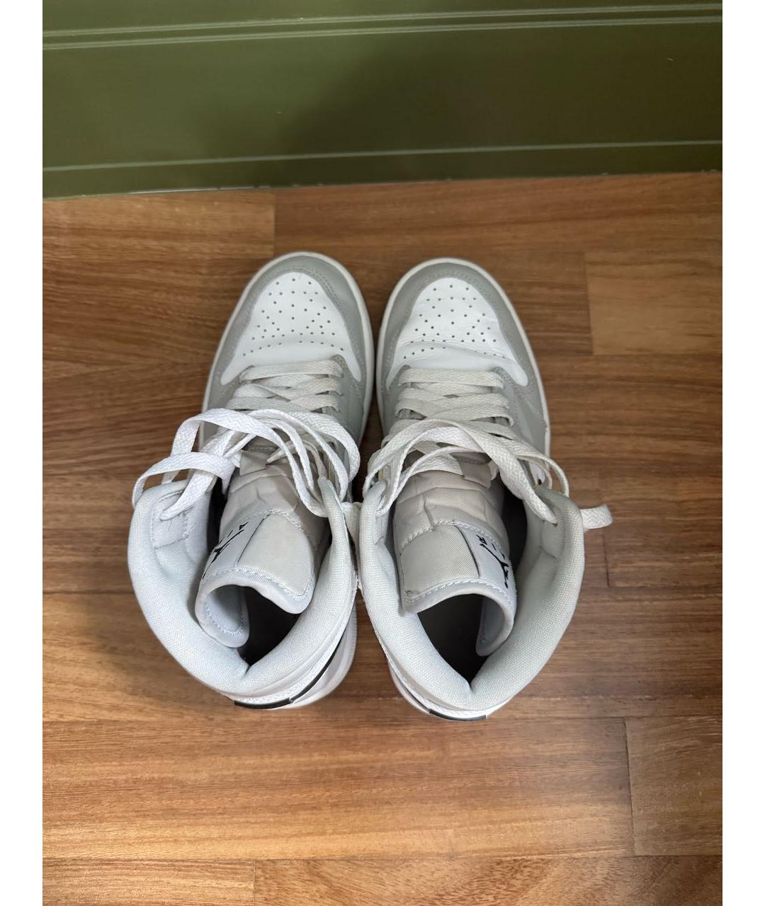 NIKE Серые кожаные кроссовки, фото 3