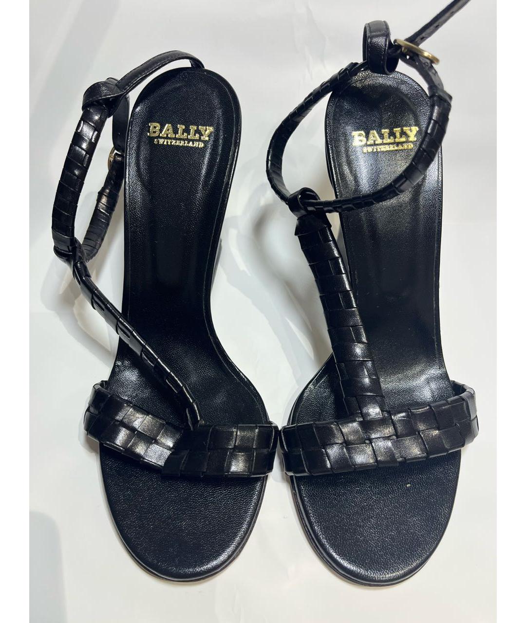 BALLY Черные кожаные босоножки, фото 3