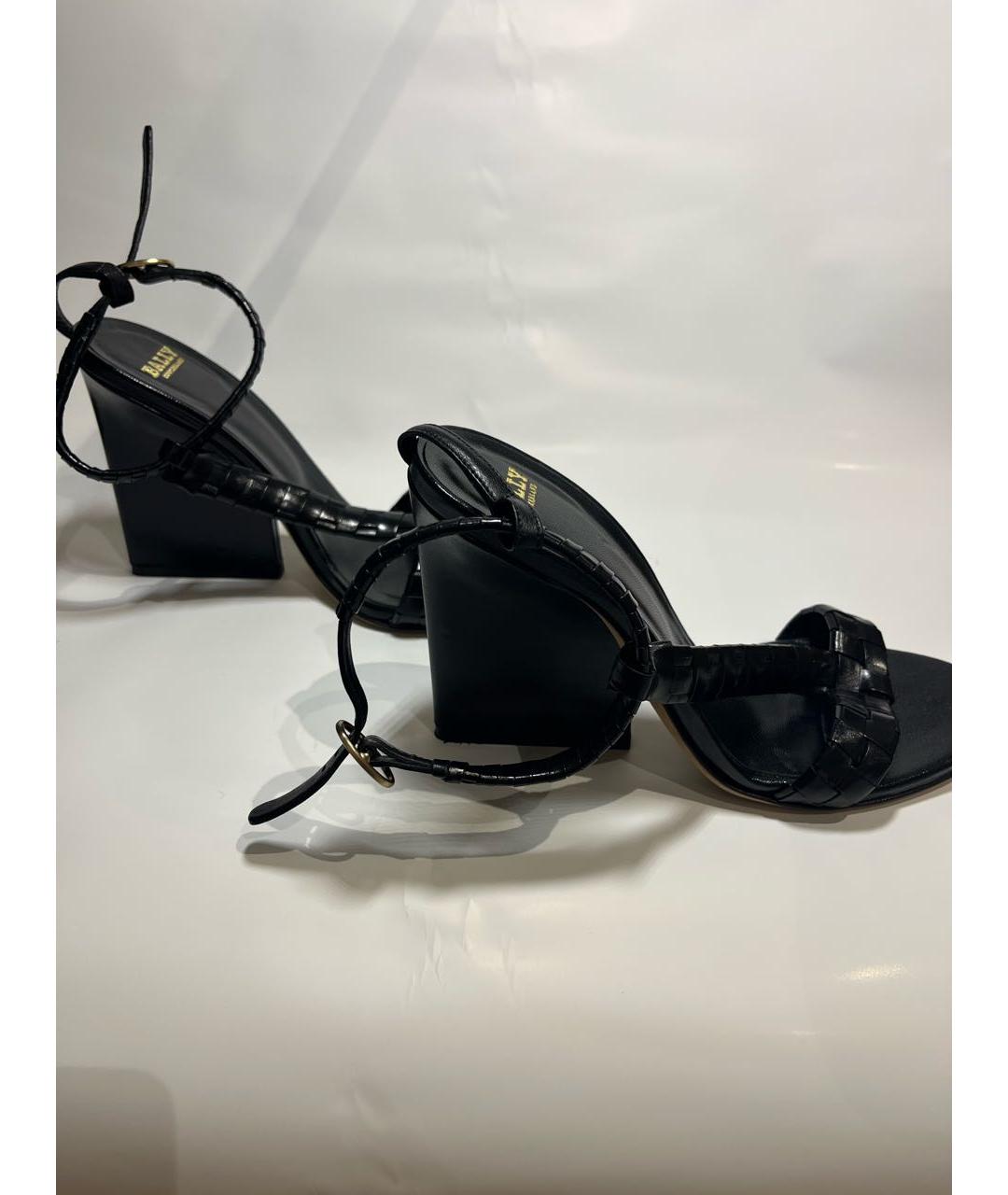 BALLY Черные кожаные босоножки, фото 2