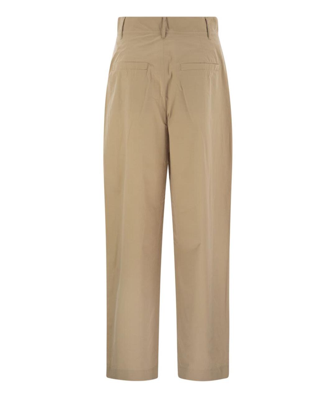 WEEKEND MAX MARA Бежевые хлопковые прямые брюки, фото 2