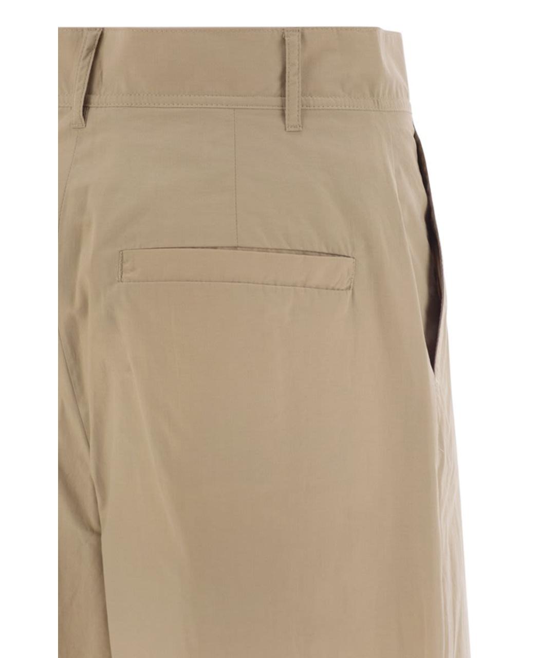WEEKEND MAX MARA Бежевые хлопковые прямые брюки, фото 4