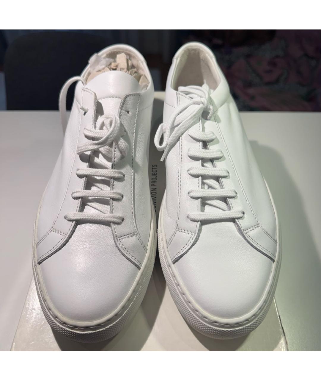COMMON PROJECTS Белые кожаные низкие кроссовки / кеды, фото 3