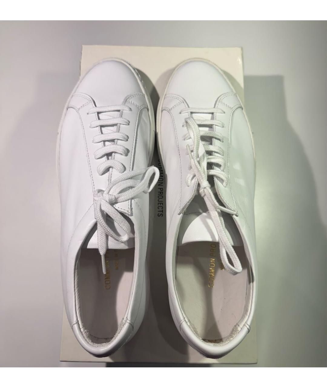 COMMON PROJECTS Белые кожаные низкие кроссовки / кеды, фото 4