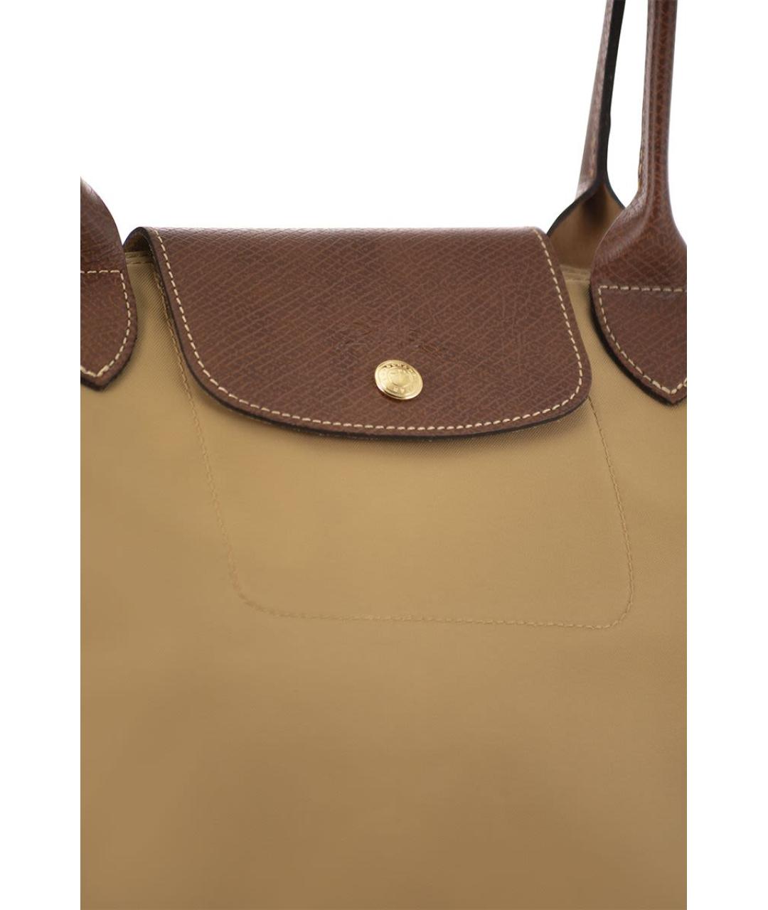 LONGCHAMP Бежевая тканевая сумка через плечо, фото 5