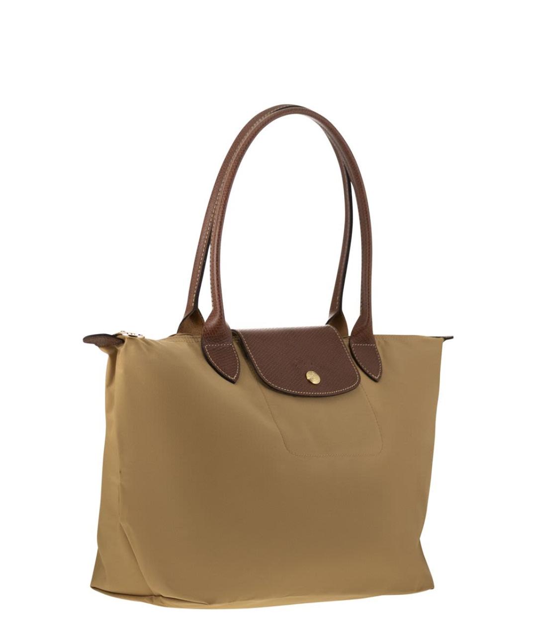 LONGCHAMP Бежевая тканевая сумка через плечо, фото 4
