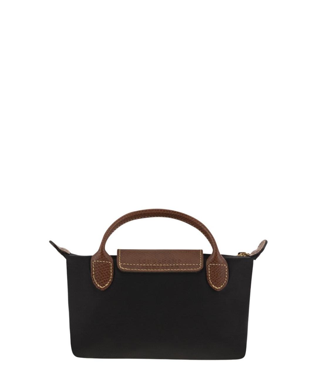LONGCHAMP Черная синтетическая сумка с короткими ручками, фото 2