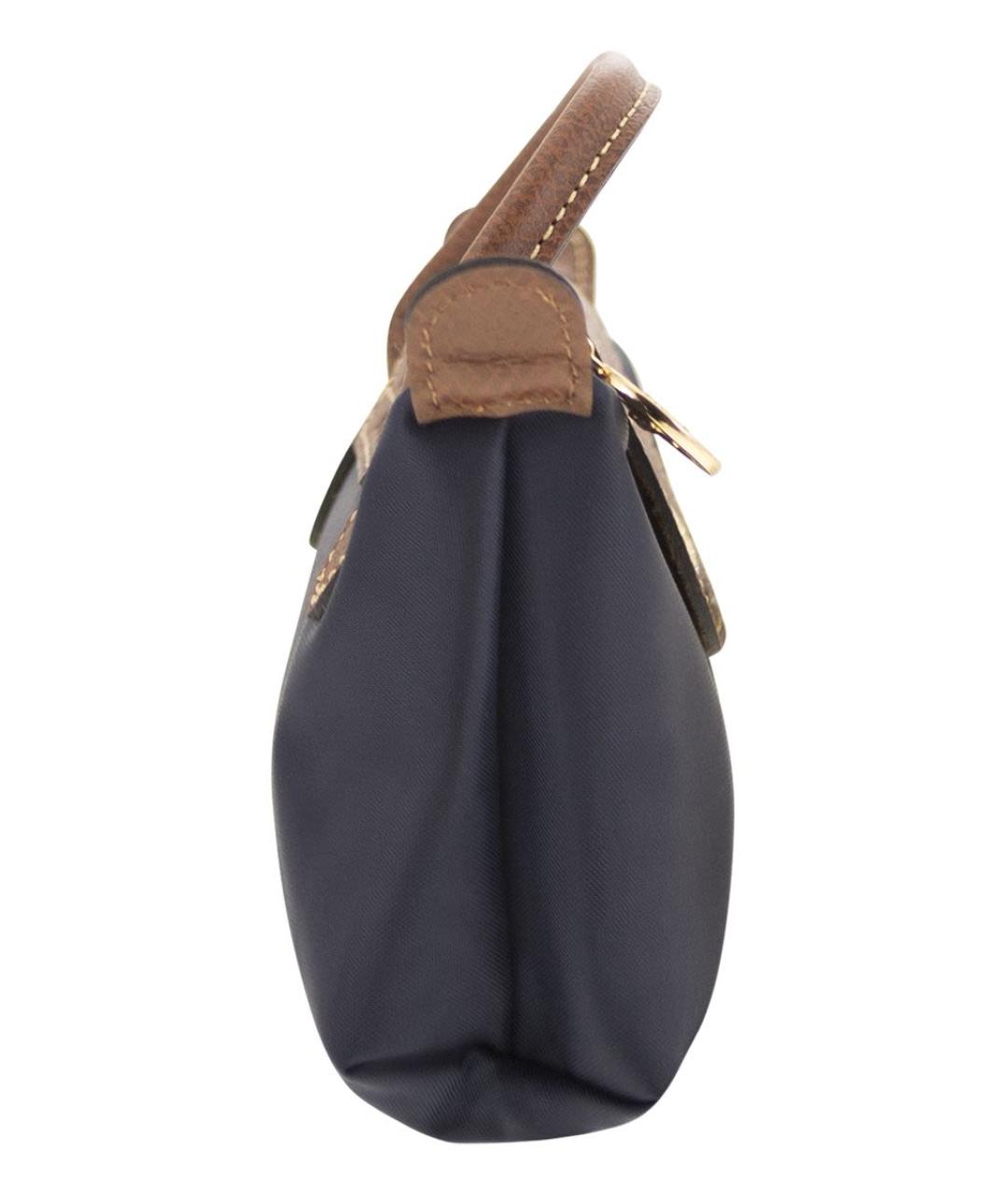LONGCHAMP Темно-синяя синтетическая сумка с короткими ручками, фото 3