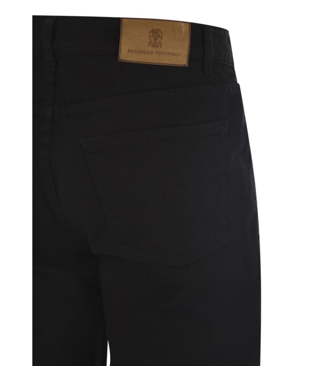 BRUNELLO CUCINELLI Черные хлопковые повседневные брюки, фото 4