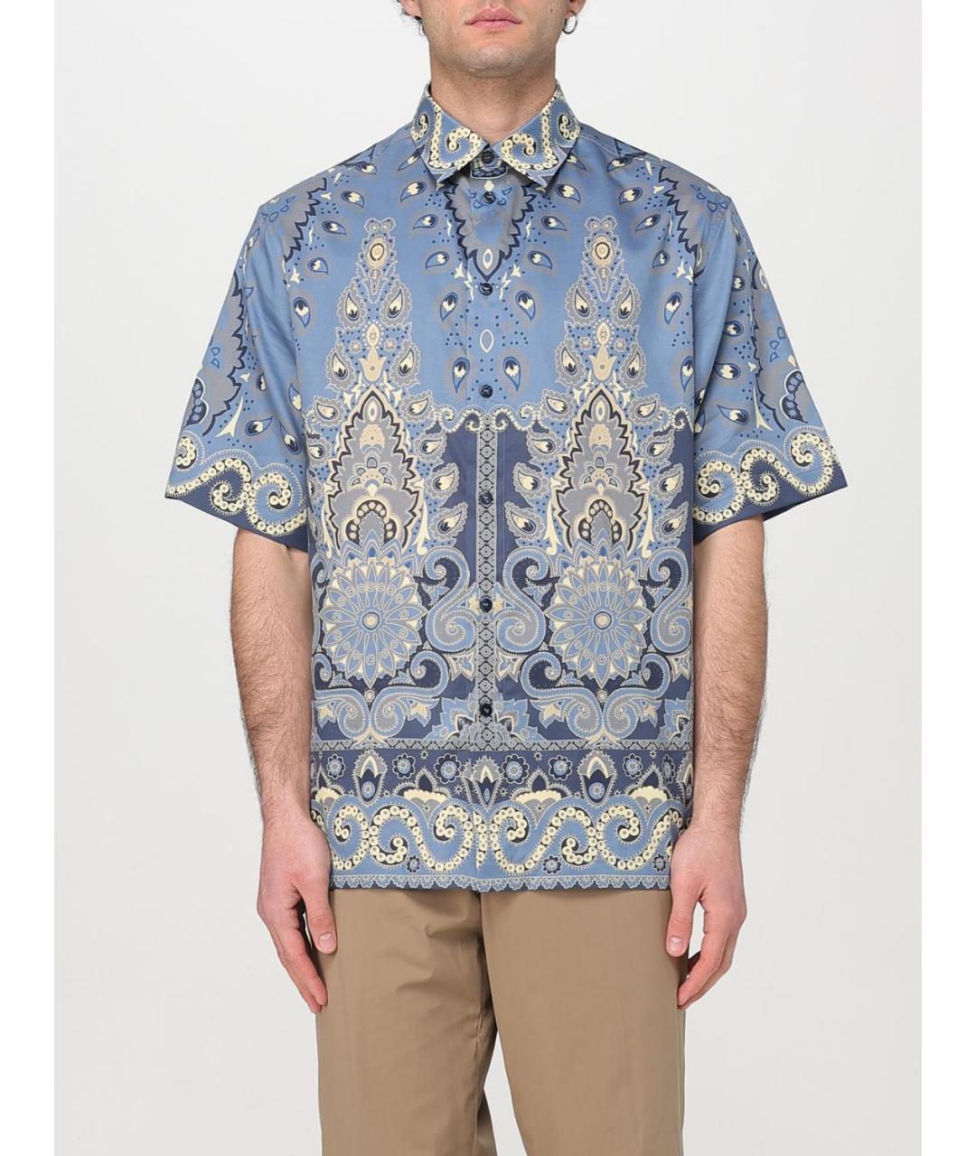 ETRO Голубая хлопковая кэжуал рубашка, фото 2