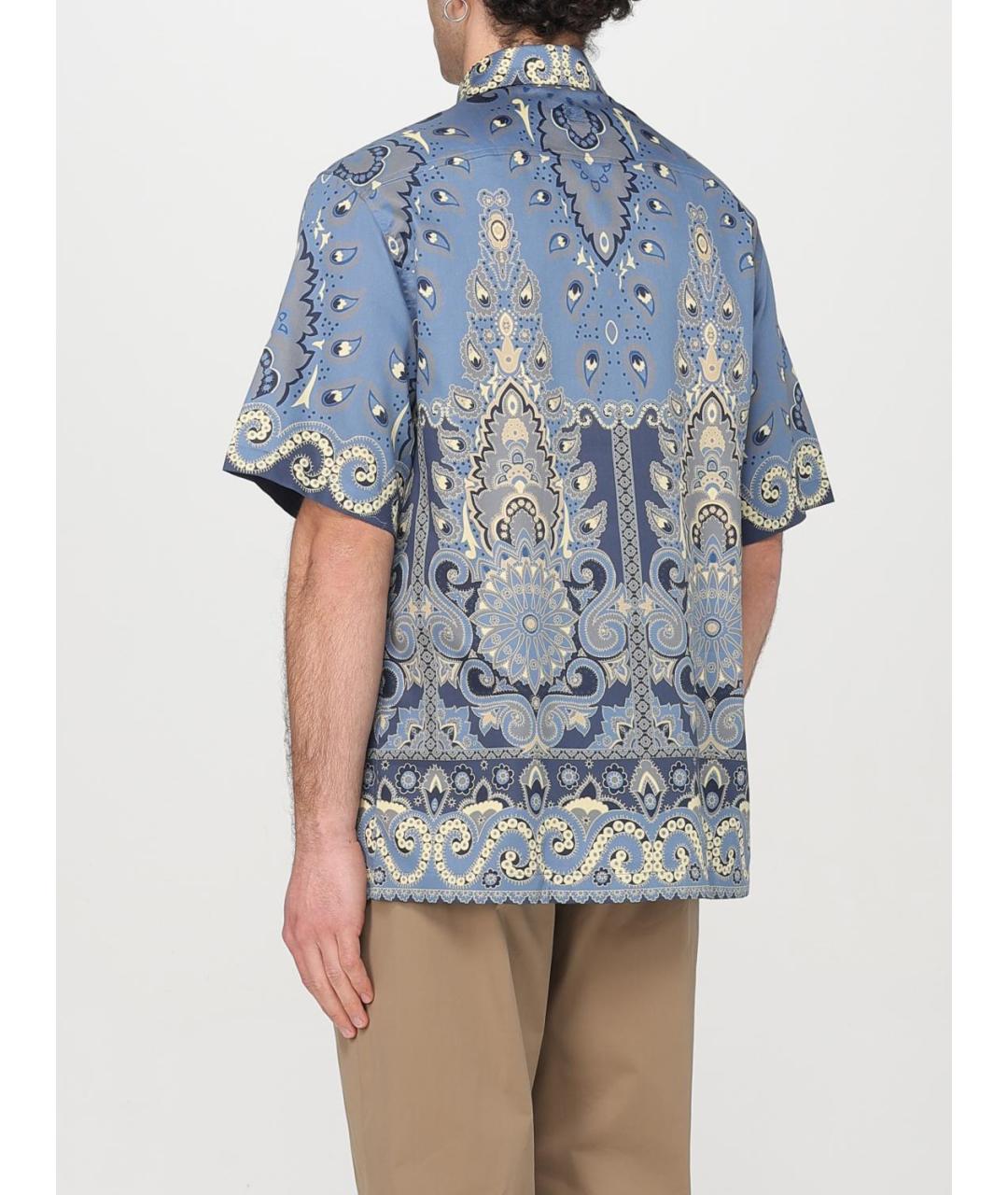 ETRO Голубая хлопковая кэжуал рубашка, фото 4
