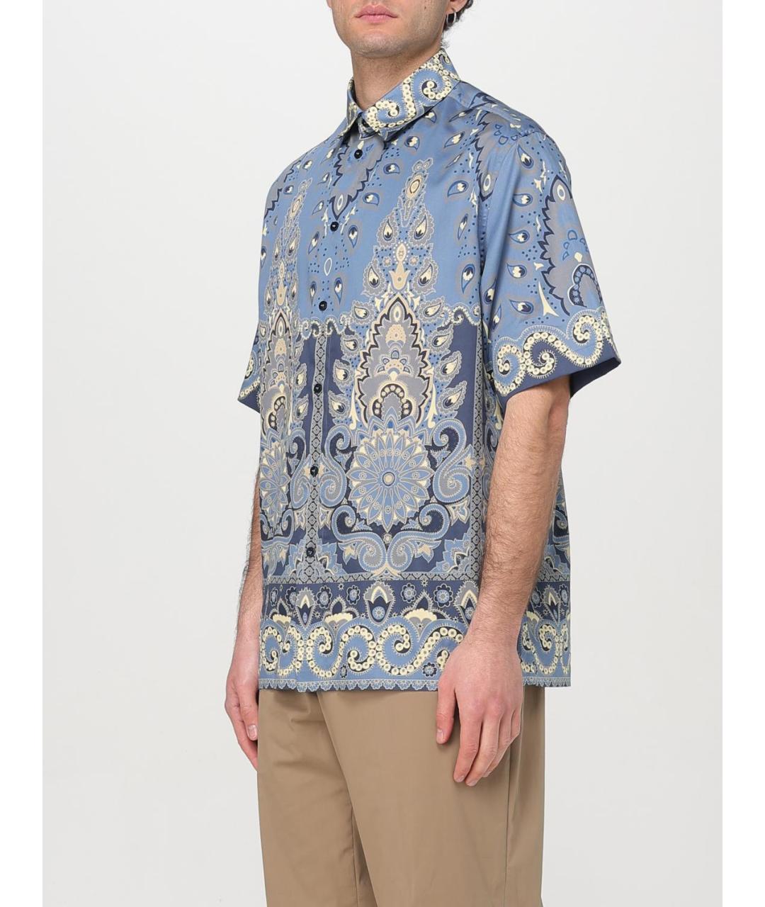 ETRO Голубая хлопковая кэжуал рубашка, фото 5