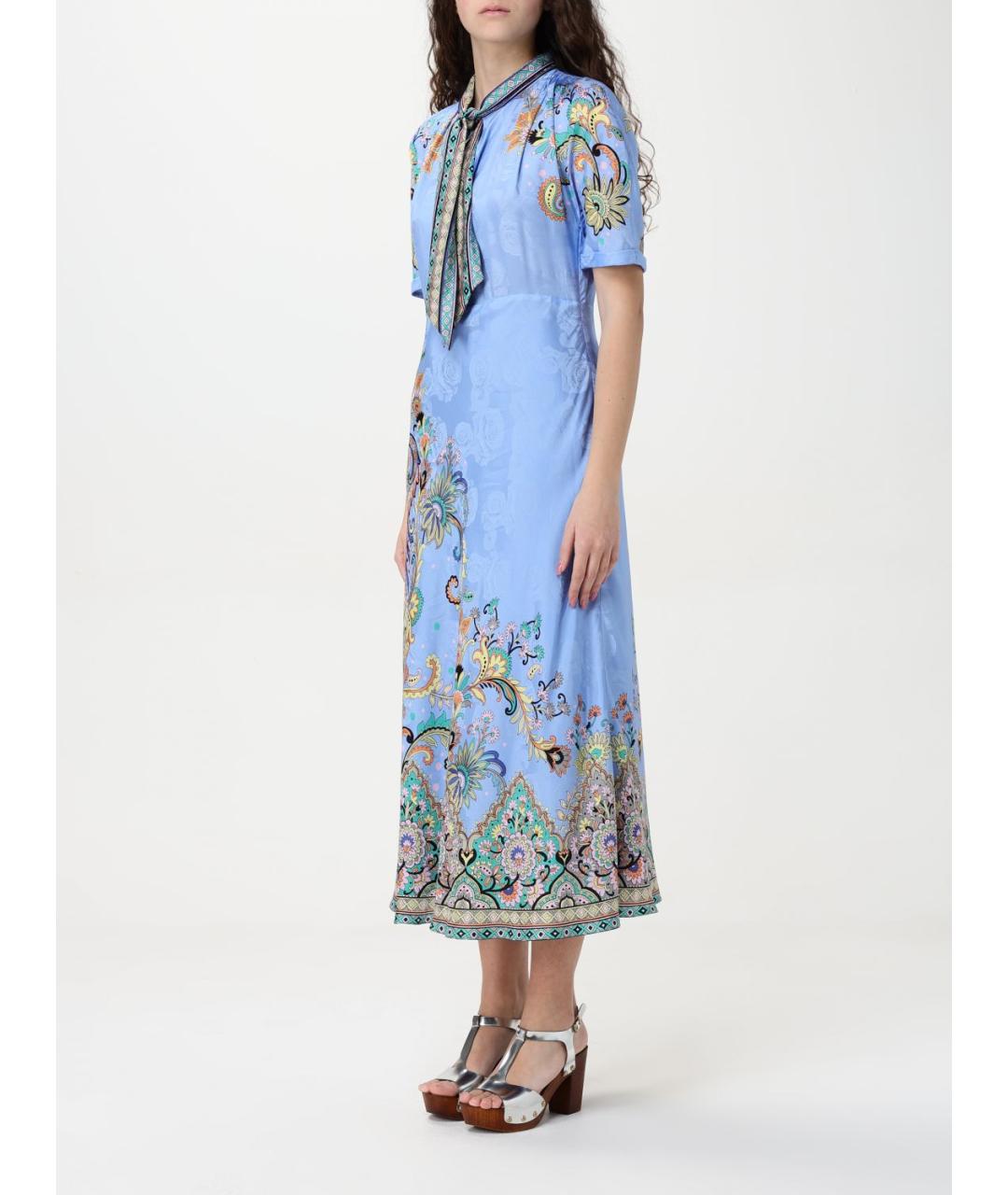 ETRO Голубое повседневное платье, фото 5