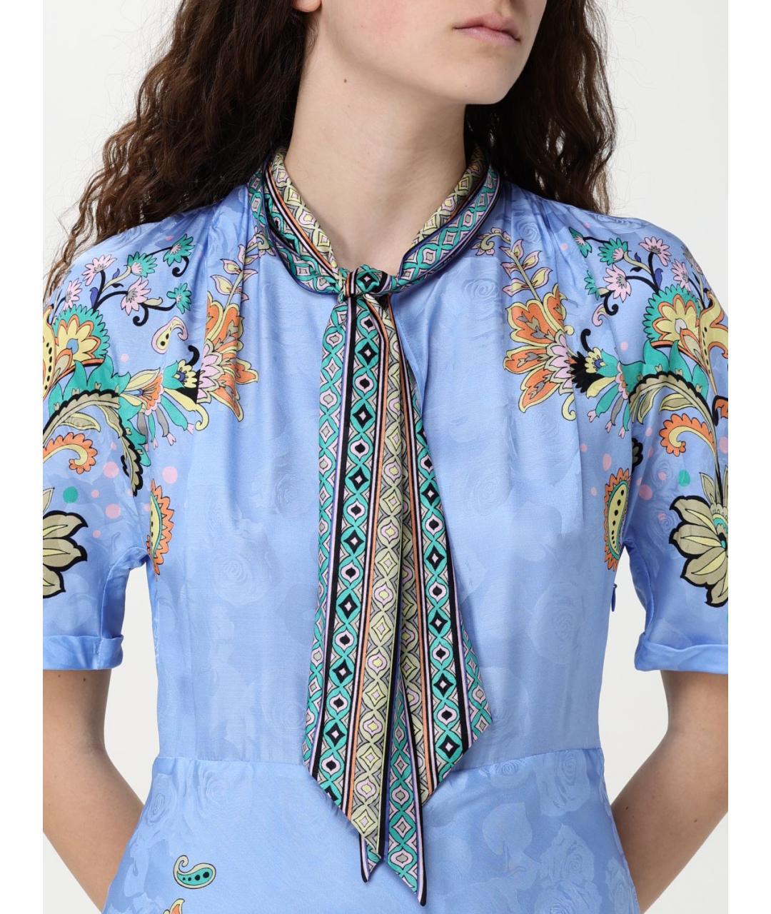 ETRO Голубое повседневное платье, фото 6